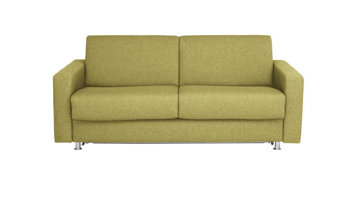 SCHLAFSOFA Flachgewebe Grün  - Chromfarben/Grün, KONVENTIONELL, Textil/Metall (195/84/100cm) - Bali