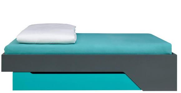 BETT 120/200 cm  in Grau, Türkis  - Türkis/Grau, Design, Holzwerkstoff (120/200cm) - Venda