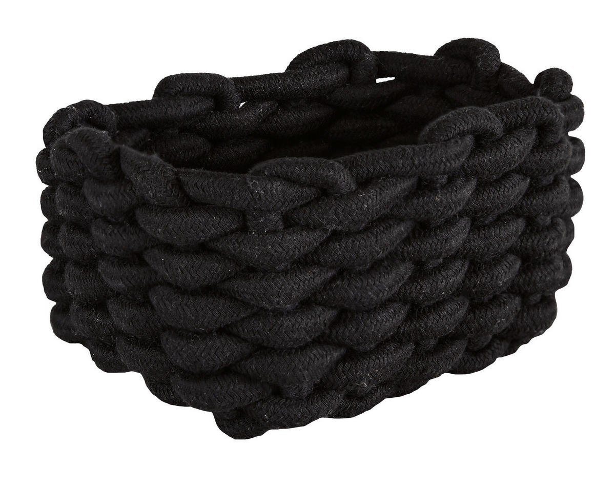 AUFBEWAHRUNGSKÖRBCHEN  - Schwarz, Basics, Kunststoff/Textil (19/14/10cm) - Kleine Wolke