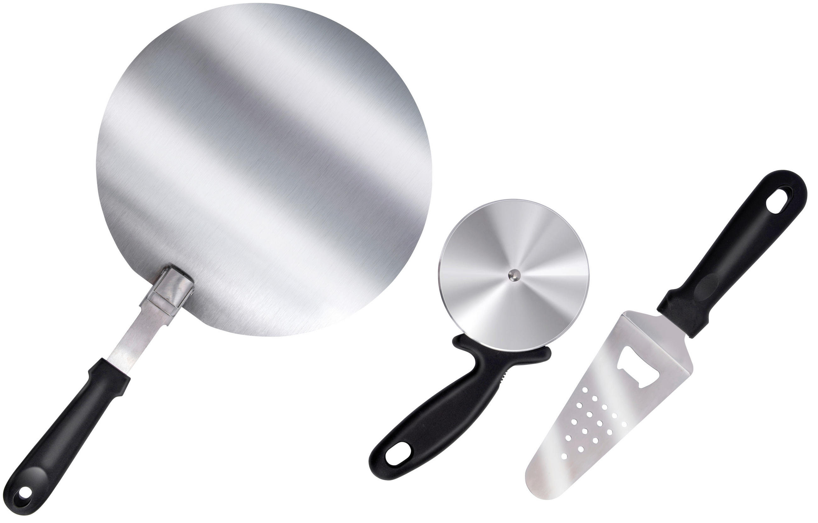 PIZZASET Pizzaset  - Silberfarben/Schwarz, Basics, Kunststoff/Metall (32/31/5cm) - Alpina 6287