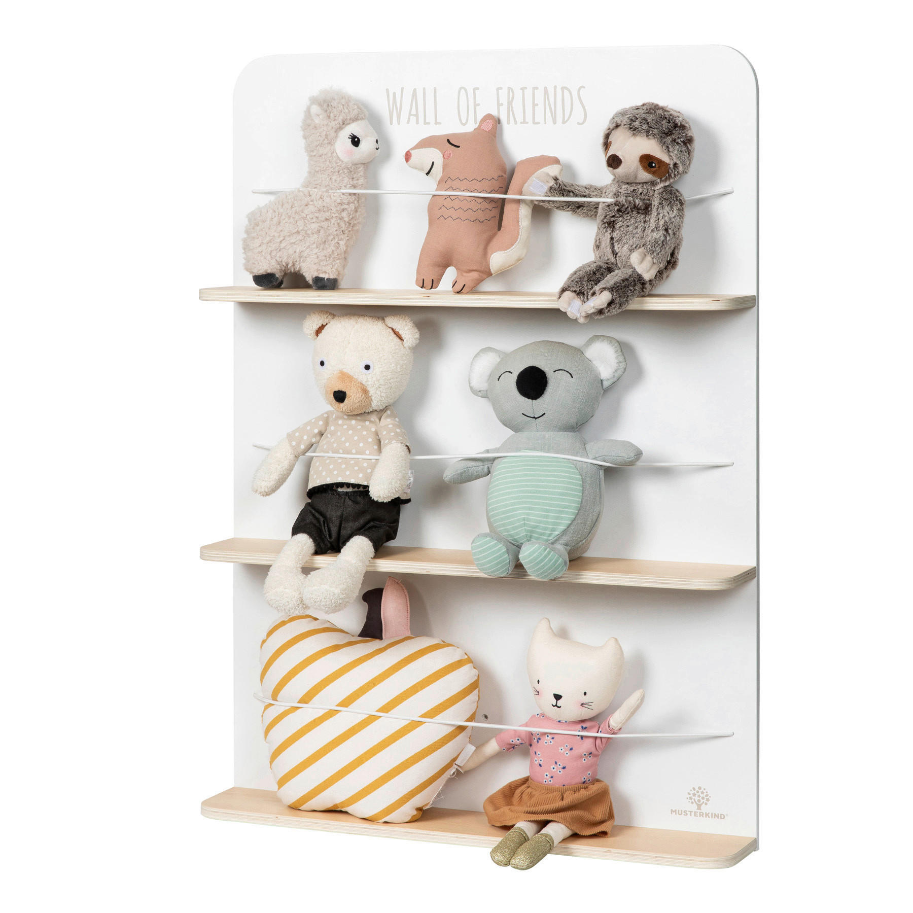 KINDERREGAL WALL OF FRIENDS  - Naturfarben/Weiß, Basics, Holz (58/10/80cm) - MUSTERKIND