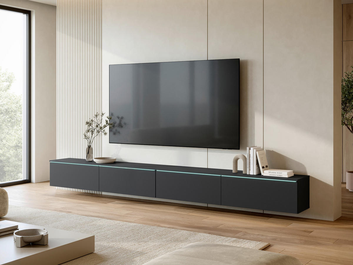 TV-SZEKRÉNY 300/32/33 cm  - fekete/szürke, Basics, műanyag/faalapú anyag (300/32/33cm) - P & B