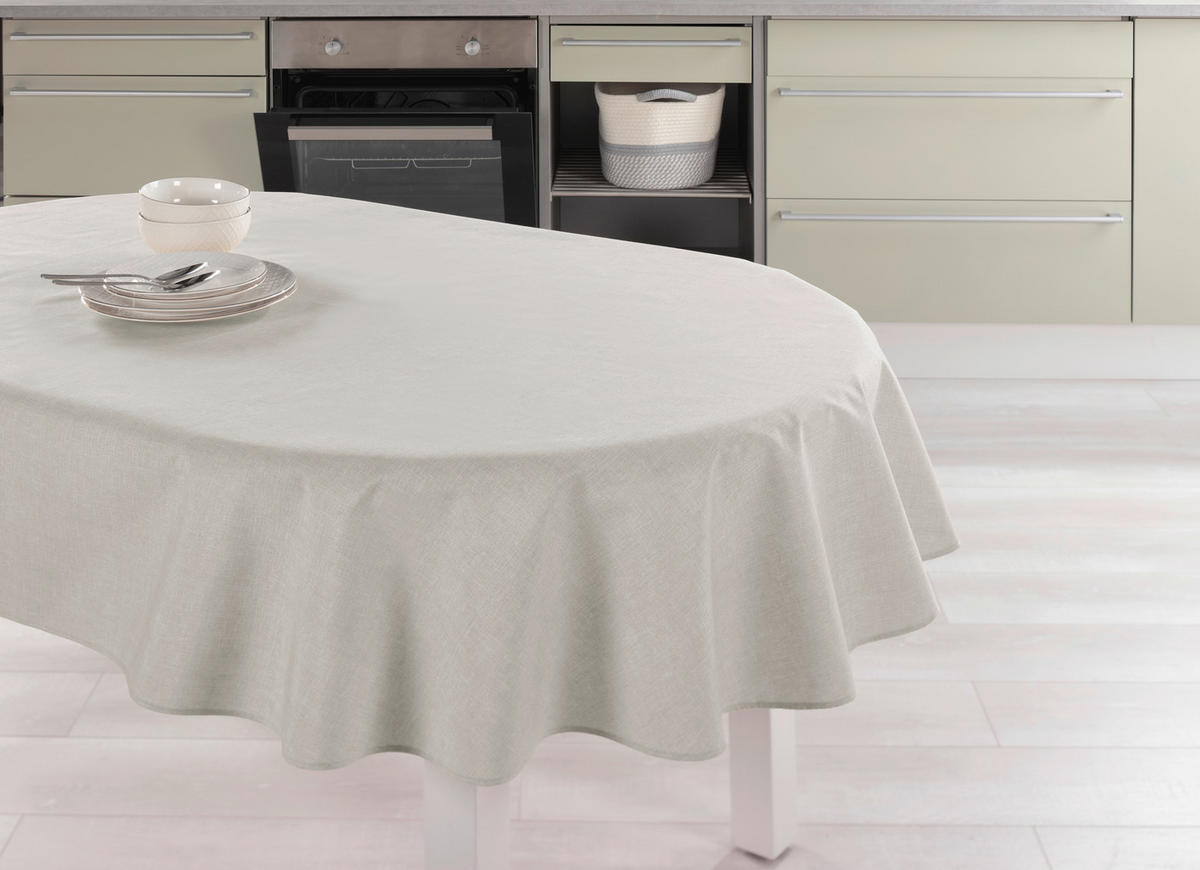 TISCHDECKE OSLO Textil Hellgrau 140/190 cm  - Hellgrau, Basics, Textil (140/190cm) - Peyer Syntex