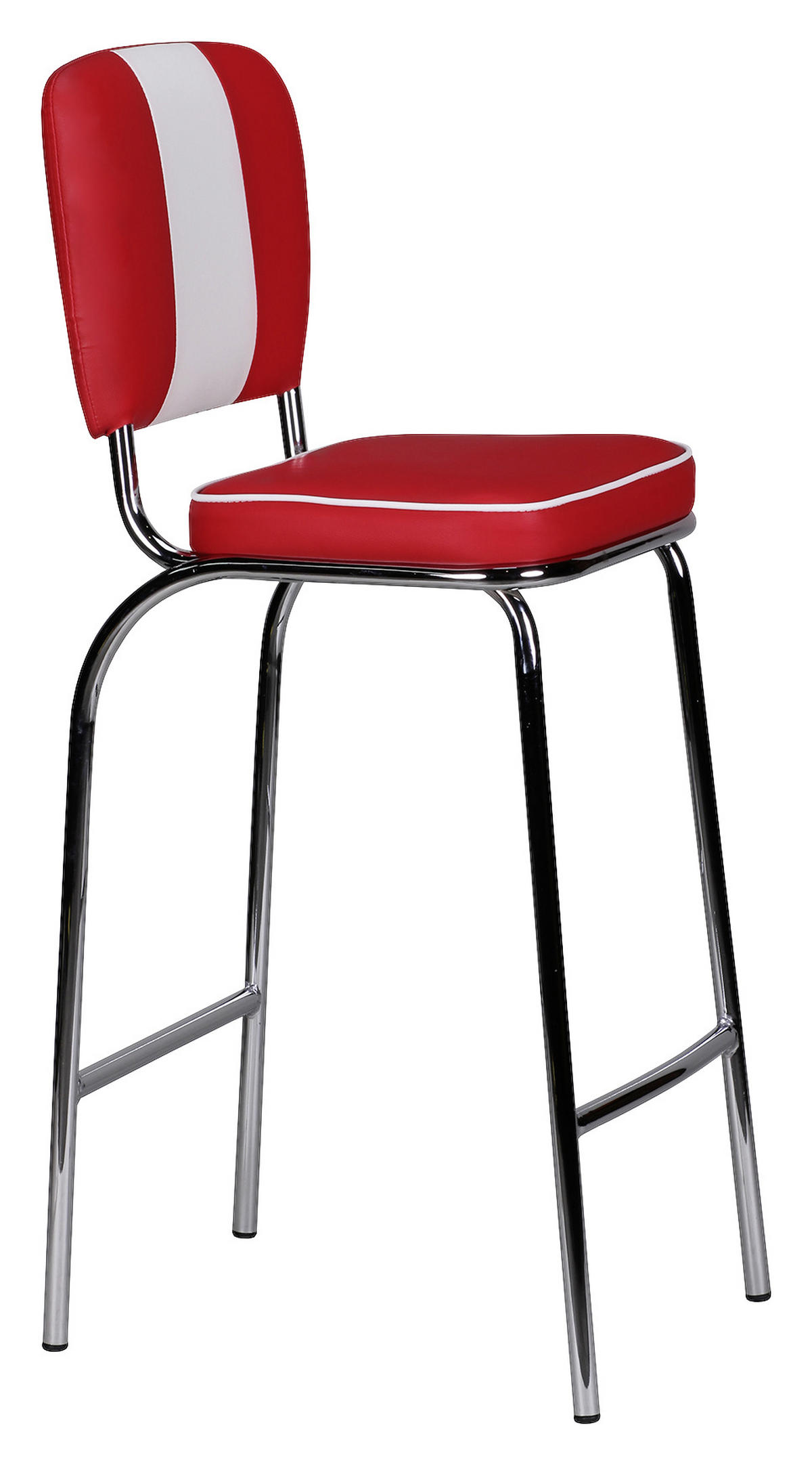 BAROVÁ ŽIDLE, červená - bílá/barvy stříbra, Moderní, kov/plast (40/110/38cm) - MID.YOU