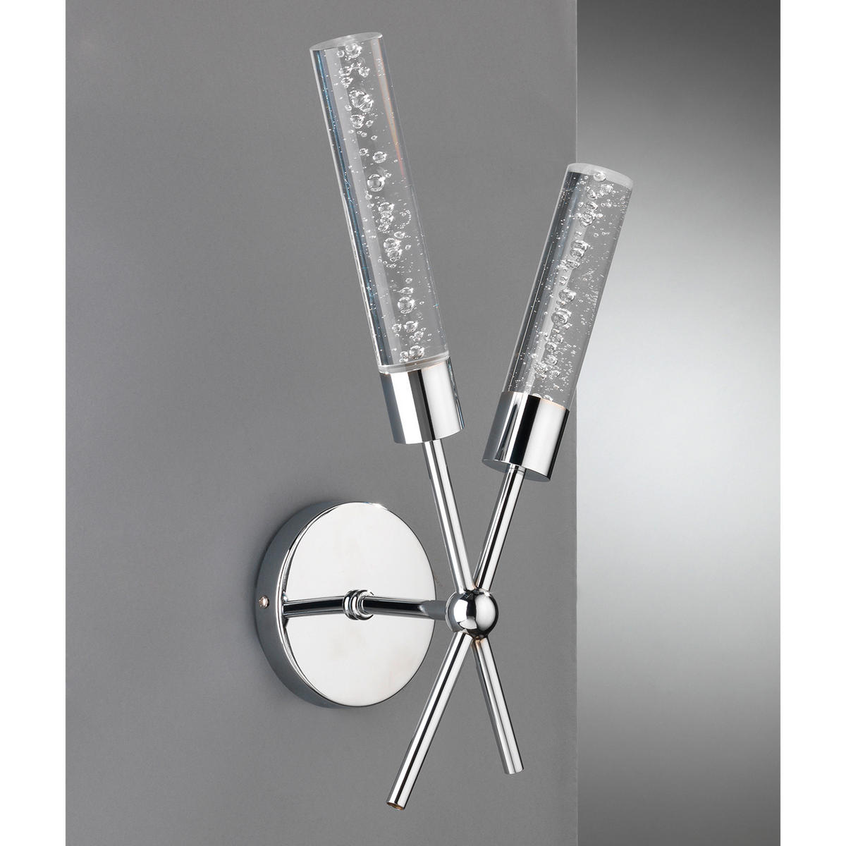 LED-WANDLEUCHTE 22/22/42 cm   - Klar/Chromfarben, Design, Kunststoff/Metall (22/22/42cm)