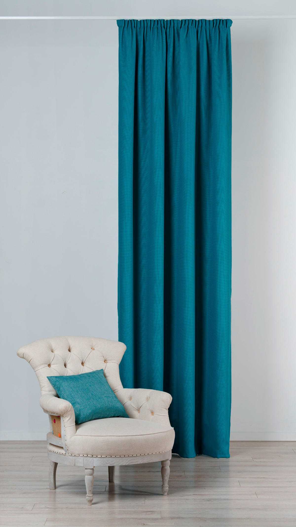 MATERIAL TEXTIL DECORATIV obscuritate  - turcoaz, Basics, textil (280cm)