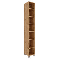BADEZIMMERREGAL 25/180/35 cm  - Eichefarben/Silberfarben, KONVENTIONELL, Holzwerkstoff/Kunststoff (25/180/35cm) - Held