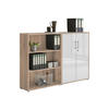 AKTENSCHRANK Sonoma Eiche, Weiß Hochglanz  - Weiß Hochglanz/Sonoma Eiche, MODERN, Holzwerkstoff (168,8/113,6/33cm) - MID.YOU