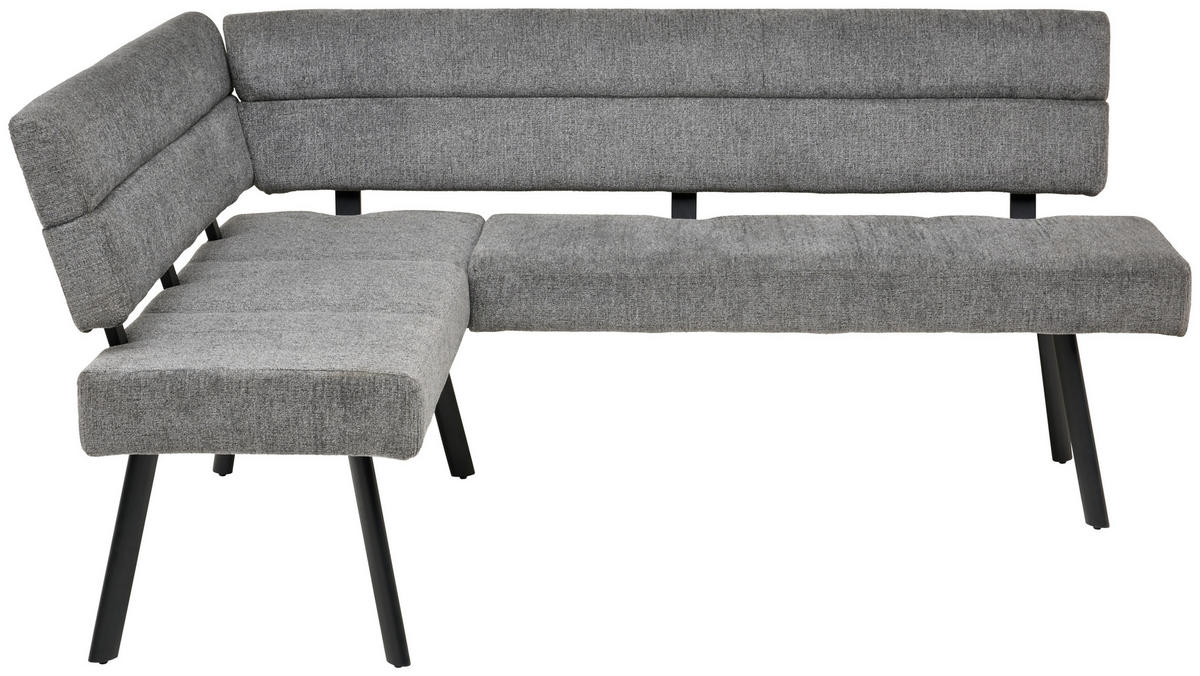 ECKBANK 150/190 cm Webstoff Anthrazit   - Anthrazit/Schwarz, KONVENTIONELL, Textil/Metall (150/190cm) - MID.YOU