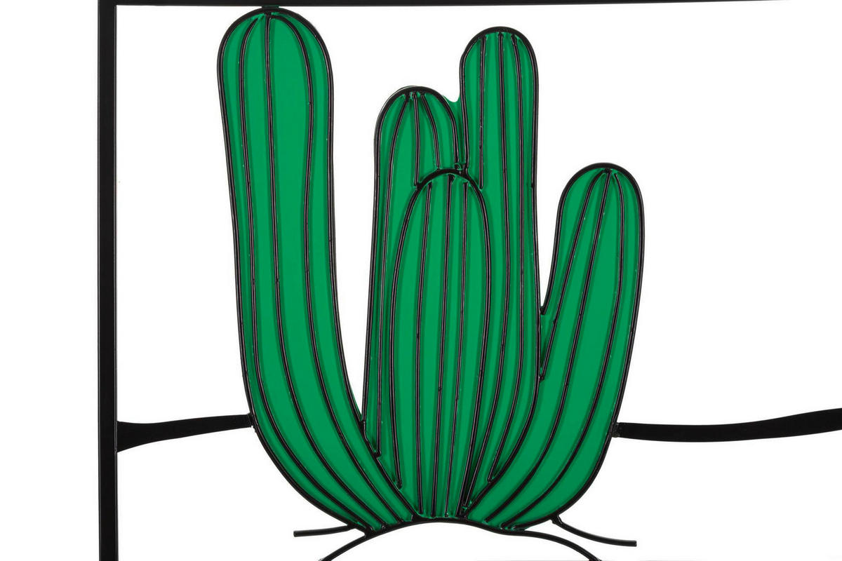 Wanddeko Cactus Metall  - Schwarz/Grün, Basics, Metall (60/33/1.30cm)