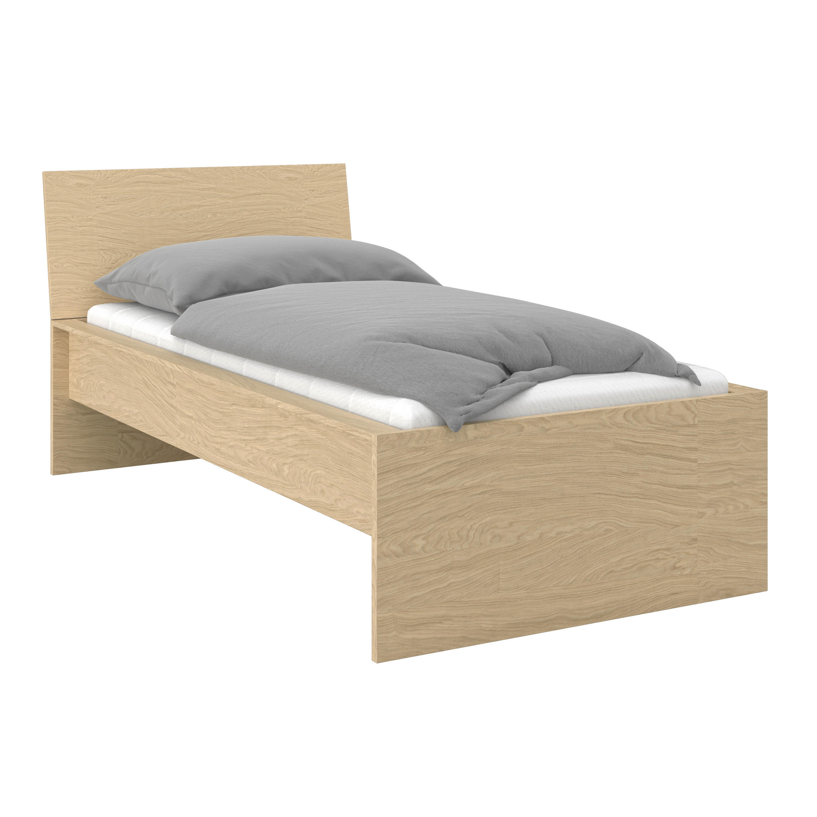 BETT 90/200 cm,  in Eichefarben,  - Eichefarben, KONVENTIONELL (90/200cm) - Hom`in