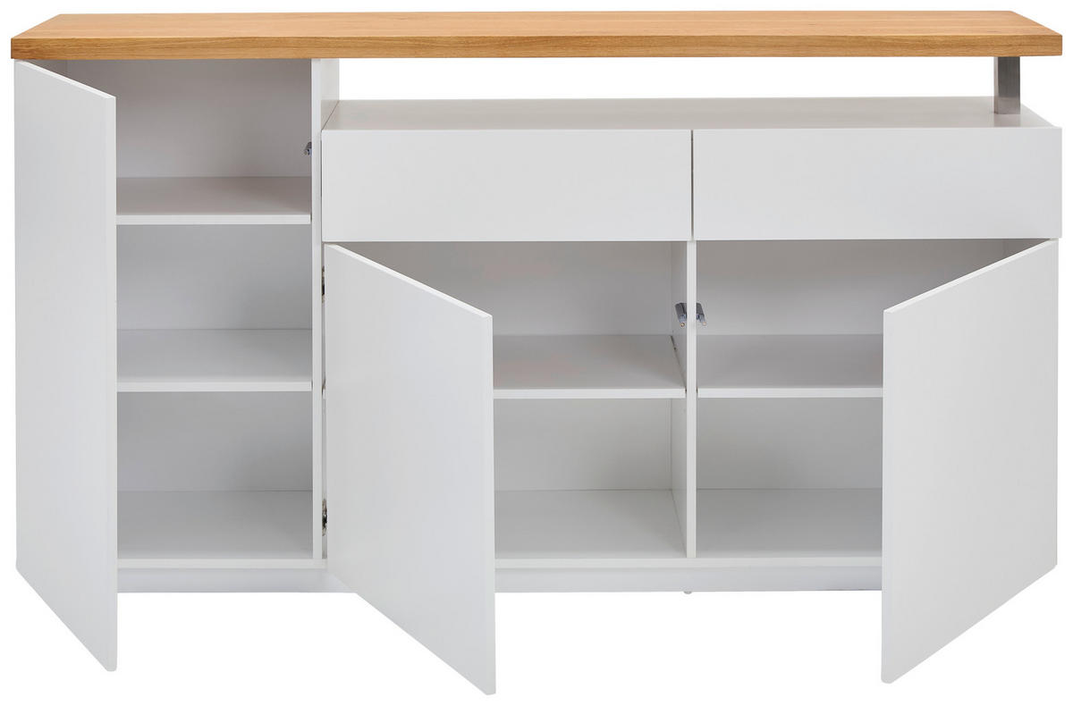 KOMODA S VRATIMA - boja hrasta/bela, Konvencionalno, drvo/pločasti materijal (170/92/41,5cm) - Novel