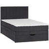 Pat Boxspring, 140/200 cm, antracit - antracit/negru, Design, plastic/textil (140/200cm) - Welnova