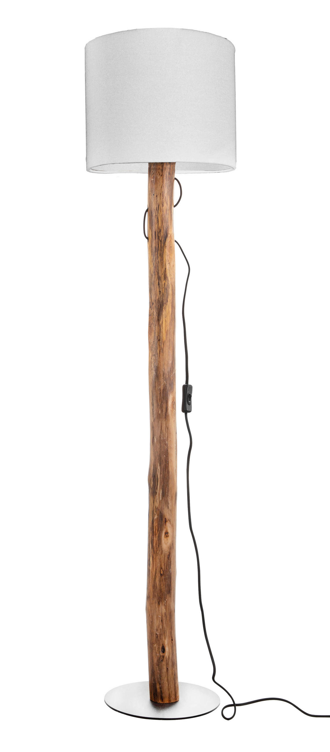 STEHLEUCHTE 30/139 cm    - Weiß/Naturfarben, Natur, Holz/Textil (30/139cm)