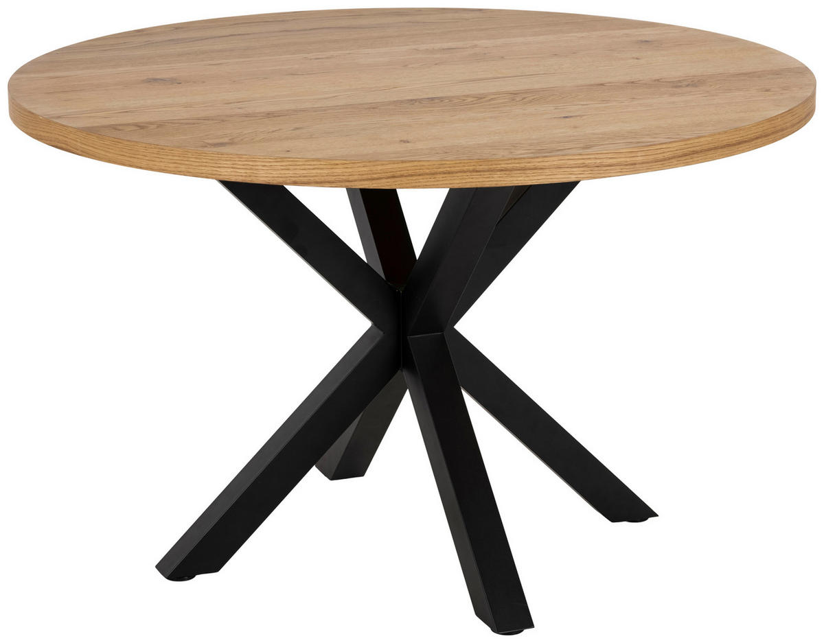 STOL ZA BLAGOVAONICU  divlji hrast  drvo      - crna/divlji hrast, Trend, drvo/metal (120/76,4cm) - MID.YOU