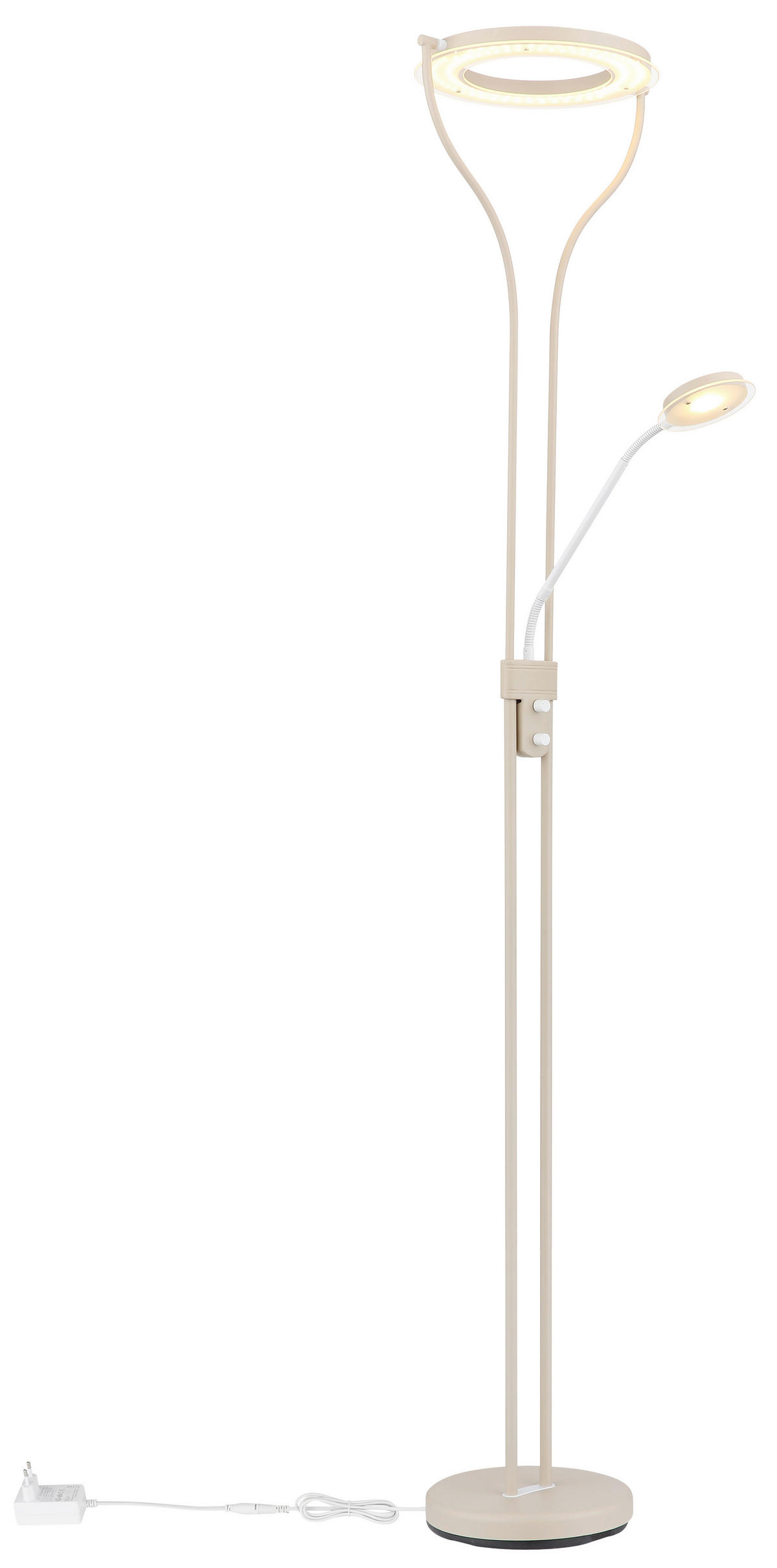 LED-STEHLEUCHTE 35/31/194 cm    - Sandfarben/Klar, Design, Glas/Kunststoff (35/31/194cm) - Globo