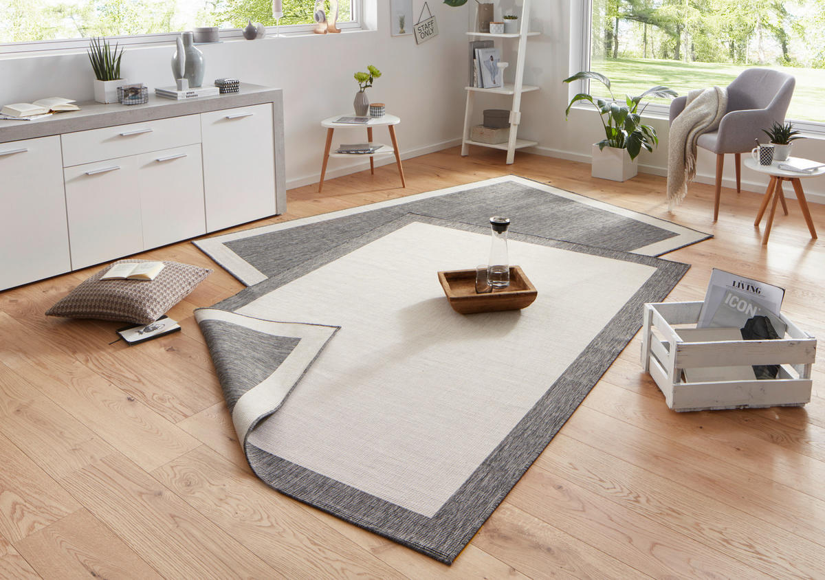 OUTDOORTEPPICH 120/170 cm Twin Creme, Grau  - Creme/Grau, Design, Kunststoff (120/170cm)