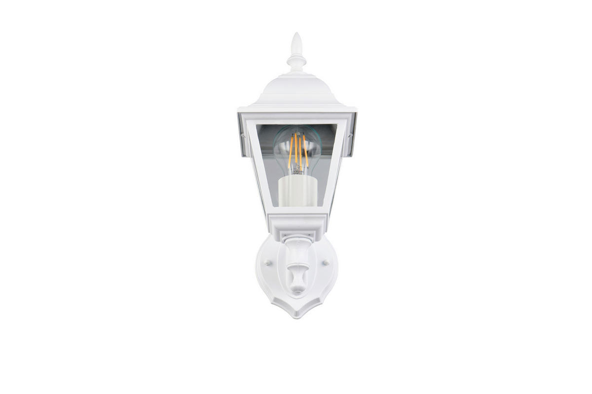 AUßENWANDLEUCHTE Livenza 14/34/19 cm  - Klar/Weiß, KONVENTIONELL, Glas/Metall (14/34/19cm) - Trio Leuchten