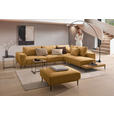 ECKSOFA  in Leinwand Karamell  318/271 cm  - Karamell/Schwarz, Design, Textil/Metall (318/271cm) - Belluti