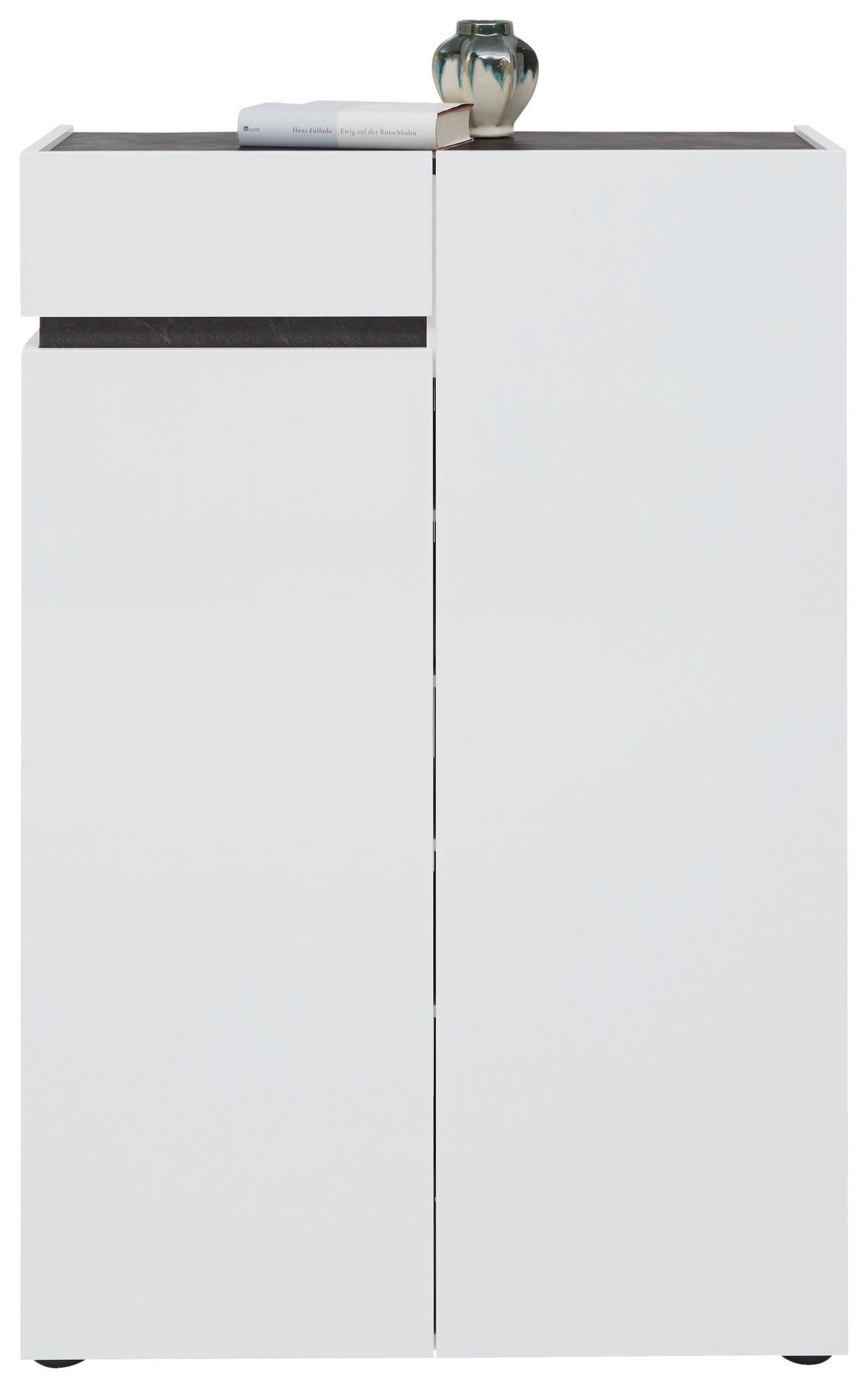 SCHUHSCHRANK Anthrazit, Weiß  - Anthrazit/Schwarz, Design, Holzwerkstoff/Kunststoff (80/118,5/34cm) - Voleo