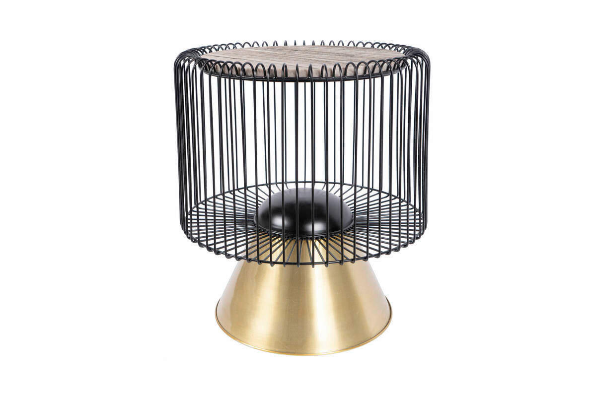 BEISTELLTISCH Metall, Stein  - Goldfarben/Schwarz, Basics, Stein/Metall (51/56,5/51cm) - Kayoom