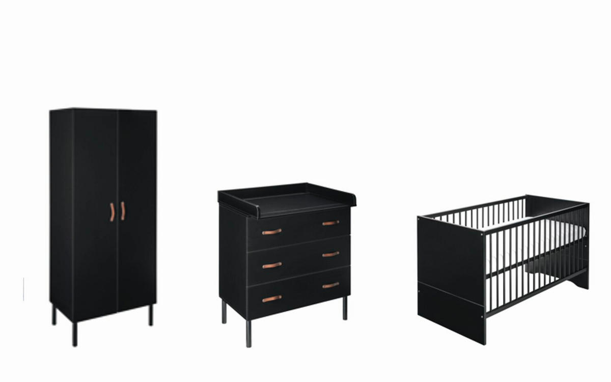 BABYZIMMER Meldody black  - Schwarz, Basics, Holz/Holzwerkstoff - Schardt