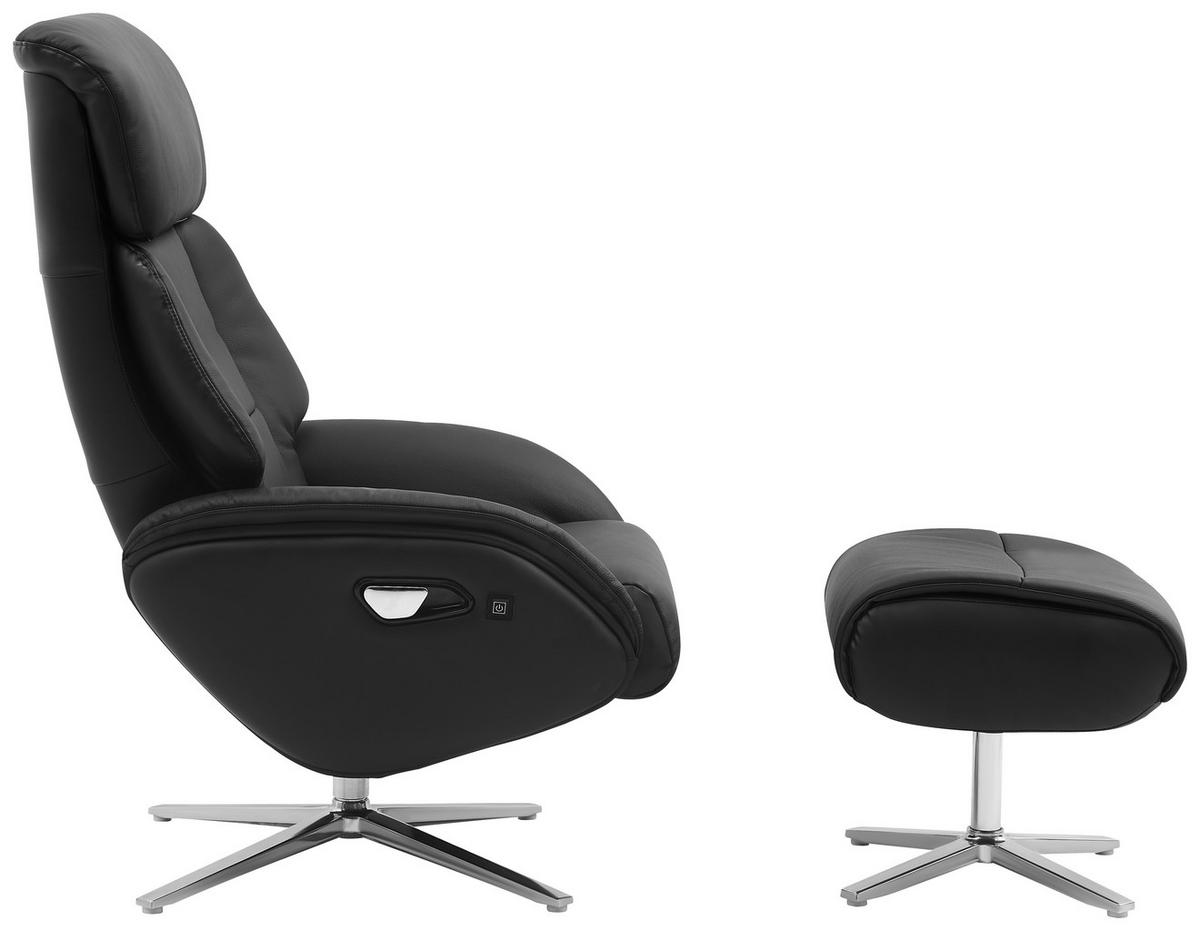 MASÁŽNÍ KŘESLO, textil, kůže, černá - barvy stříbra/černá, Design, kov/textil (76/107/82cm) - Livetastic