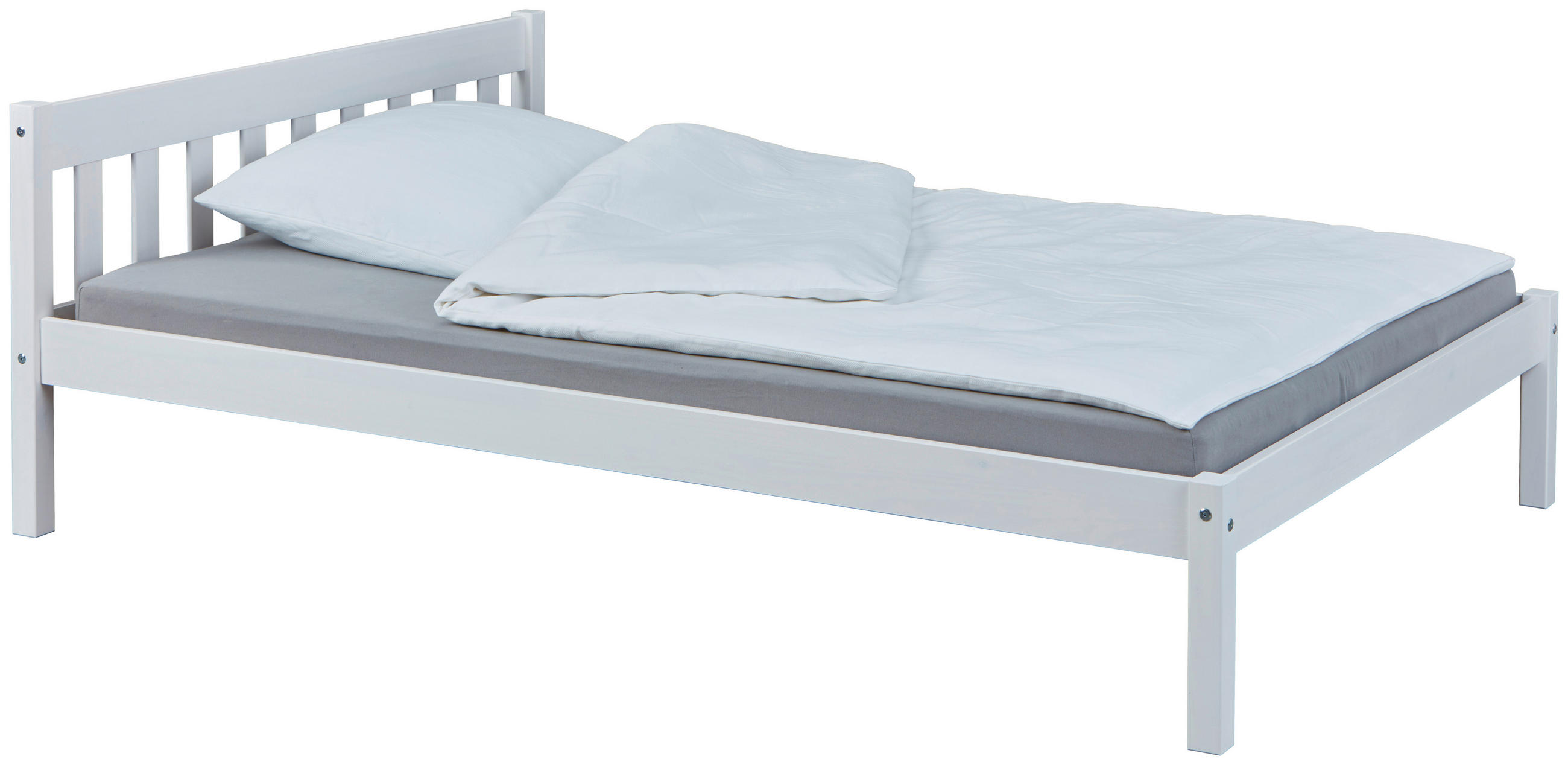 BETT 140/200 cm  in Weiss   - Weiss, Natur, Holz (140/200cm) - MID.YOU