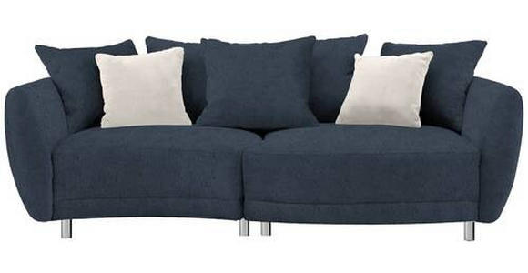 BIGSOFA Anthrazit  - Anthrazit/Silberfarben, Design, Kunststoff/Textil (243/72/143cm) - Carryhome