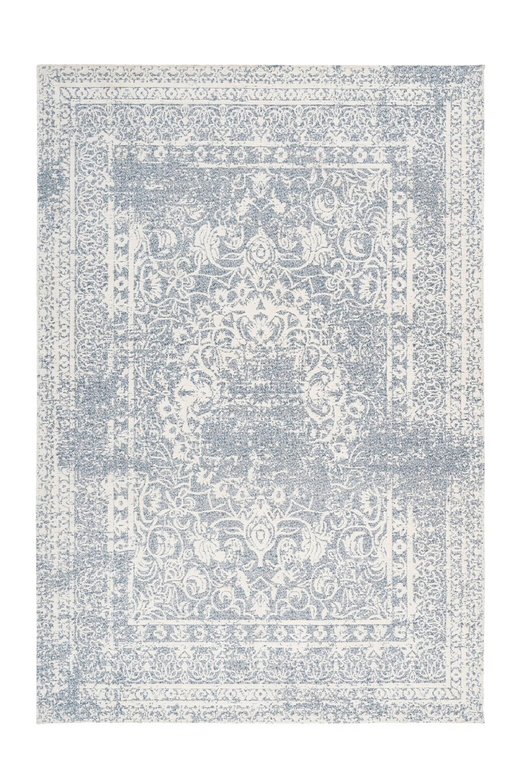 LÄUFER 80/150 cm Iglesia 425 Creme / Blau  - Blau/Creme, KONVENTIONELL, Textil (80/150cm)