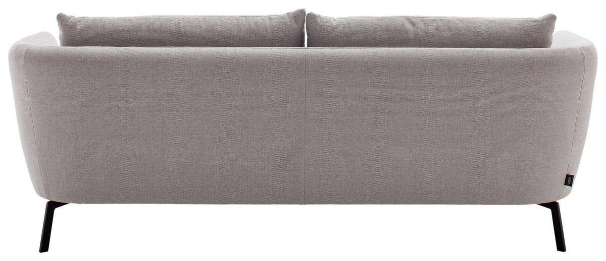 3-SITZER-SOFA in Flachgewebe Platinfarben  - Platinfarben/Schwarz, Design, Textil/Metall (210/71/91cm) - Schöner Wohnen