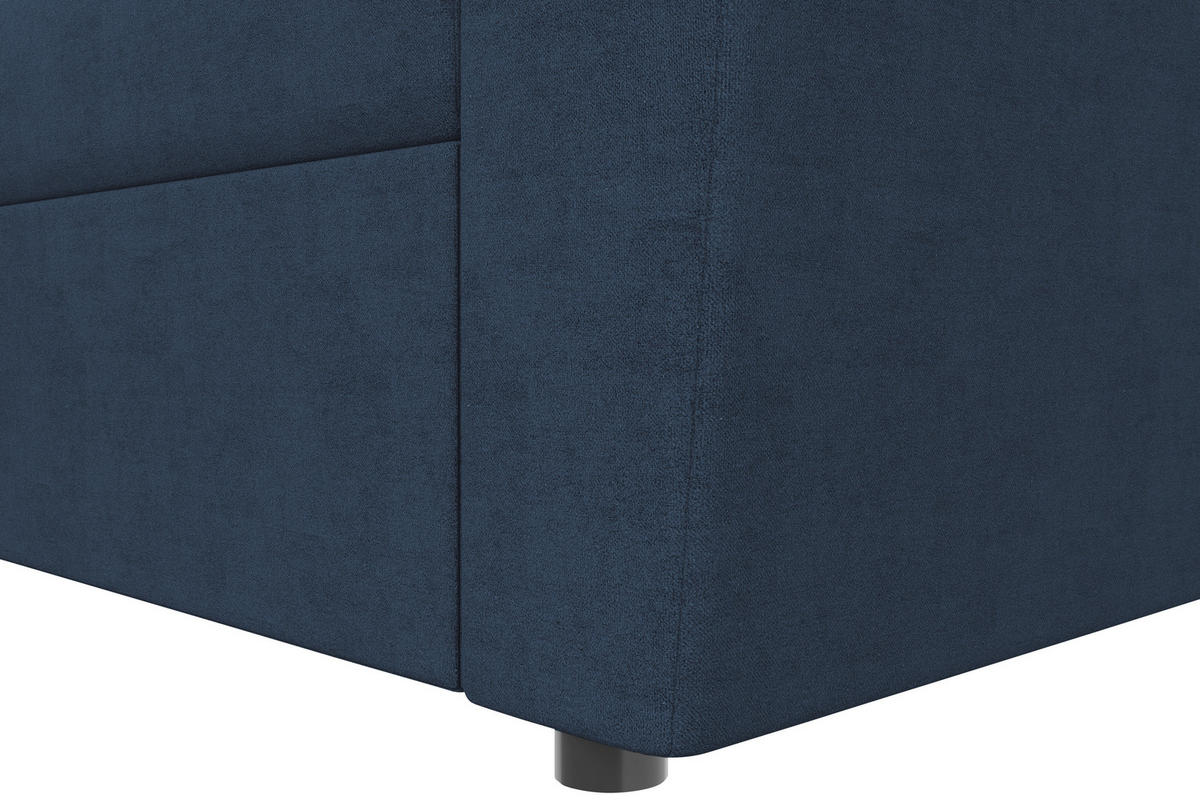 ECKSOFA TERMOLI Dunkelblau Jacquard  - Schwarz/Dunkelblau, Design, Kunststoff/Textil (155/231cm) - MID.YOU