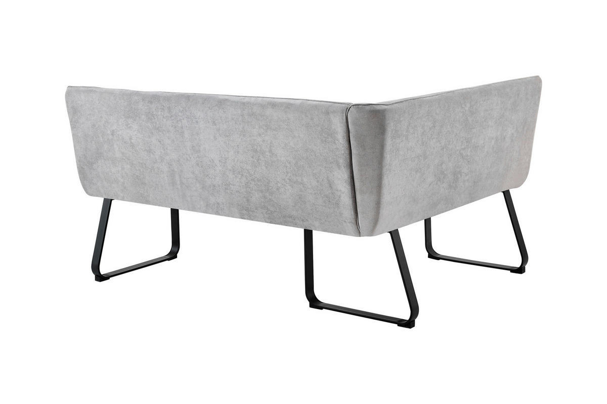 ECKBANK 128/168 cm  in Hellgrau  - Hellgrau/Schwarz, MODERN, Textil/Metall (128/168cm) - MID.YOU