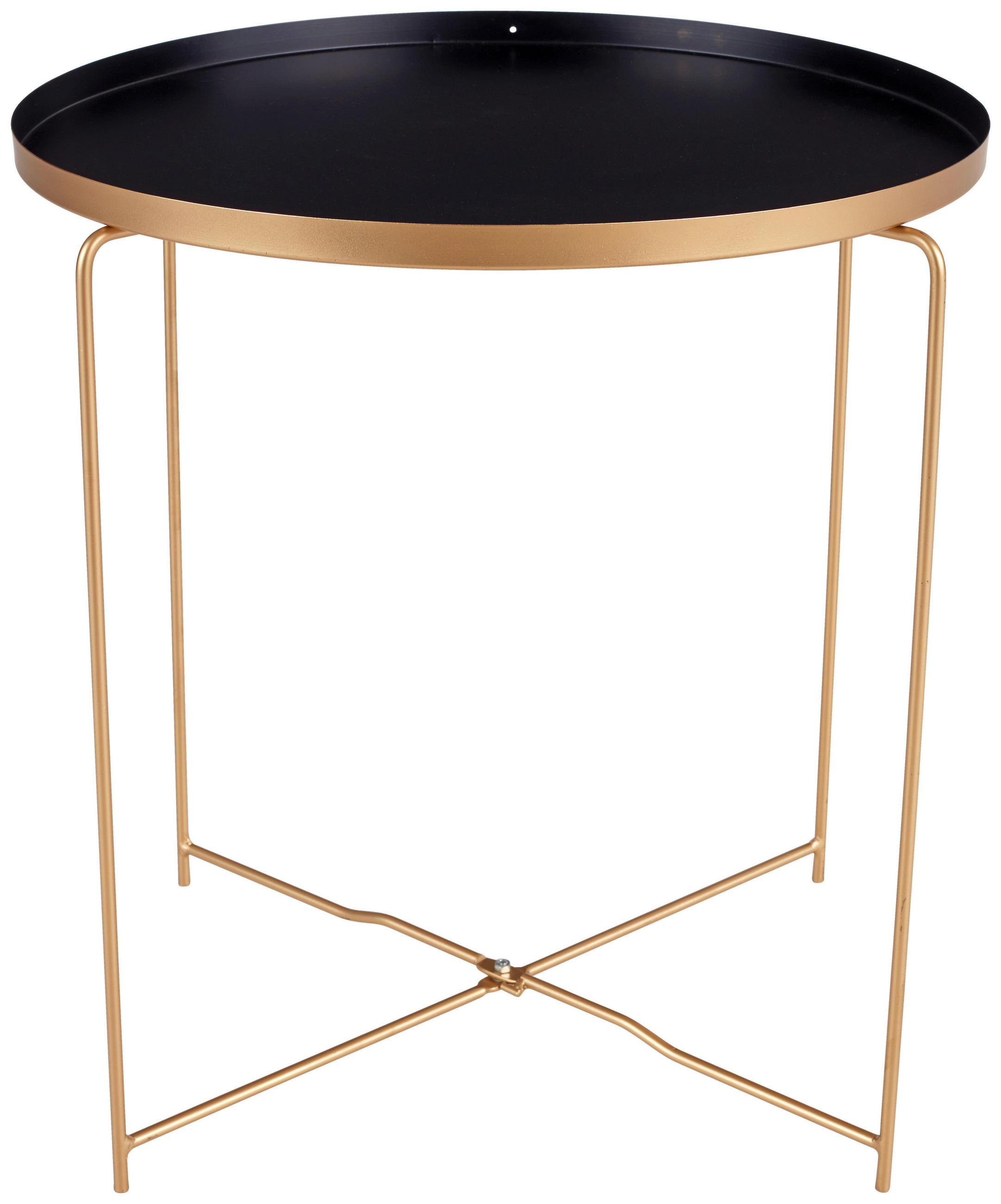 Beistelltisch Rund Queens, Gold/schwarz