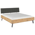 BETT 180/200 cm  in Eiche Artisan  - Eiche Artisan/Grau, Design, Holzwerkstoff/Textil (180/200cm) - Carryhome