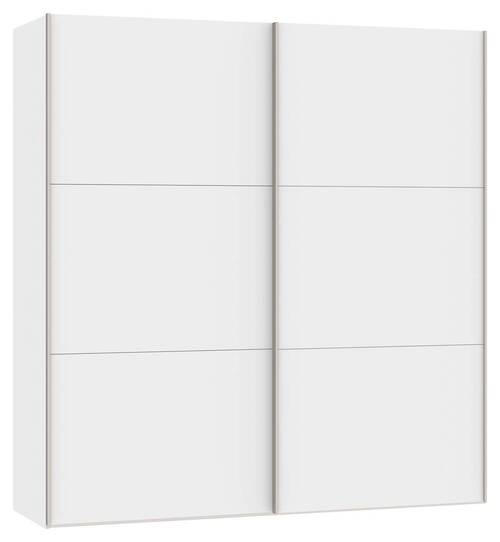 SCHWEBETÜRENSCHRANK 203/215/65 cm 2-türig Weiß  - Edelstahlfarben/Weiß, Design, Holzwerkstoff (203/215/65cm) - Boxxx