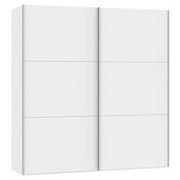 SCHWEBETÜRENSCHRANK 203/215/65 cm 2-türig Weiß  - Edelstahlfarben/Weiß, Design, Holzwerkstoff (203/215/65cm) - Boxxx