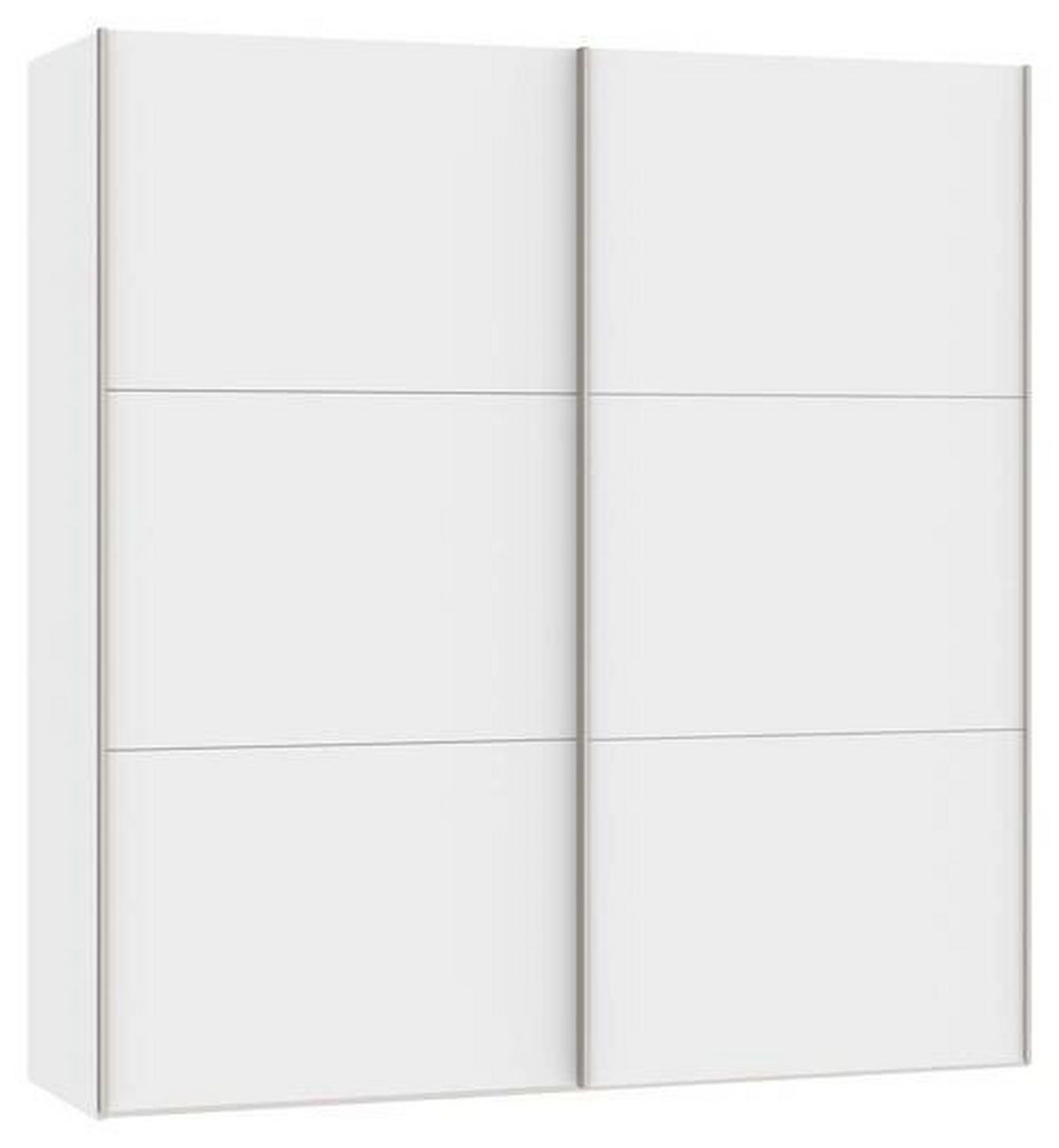SCHWEBETÜRENSCHRANK 203/215/65 cm 2-türig Weiß  - Edelstahlfarben/Weiß, Design, Holzwerkstoff (203/215/65cm) - Boxxx