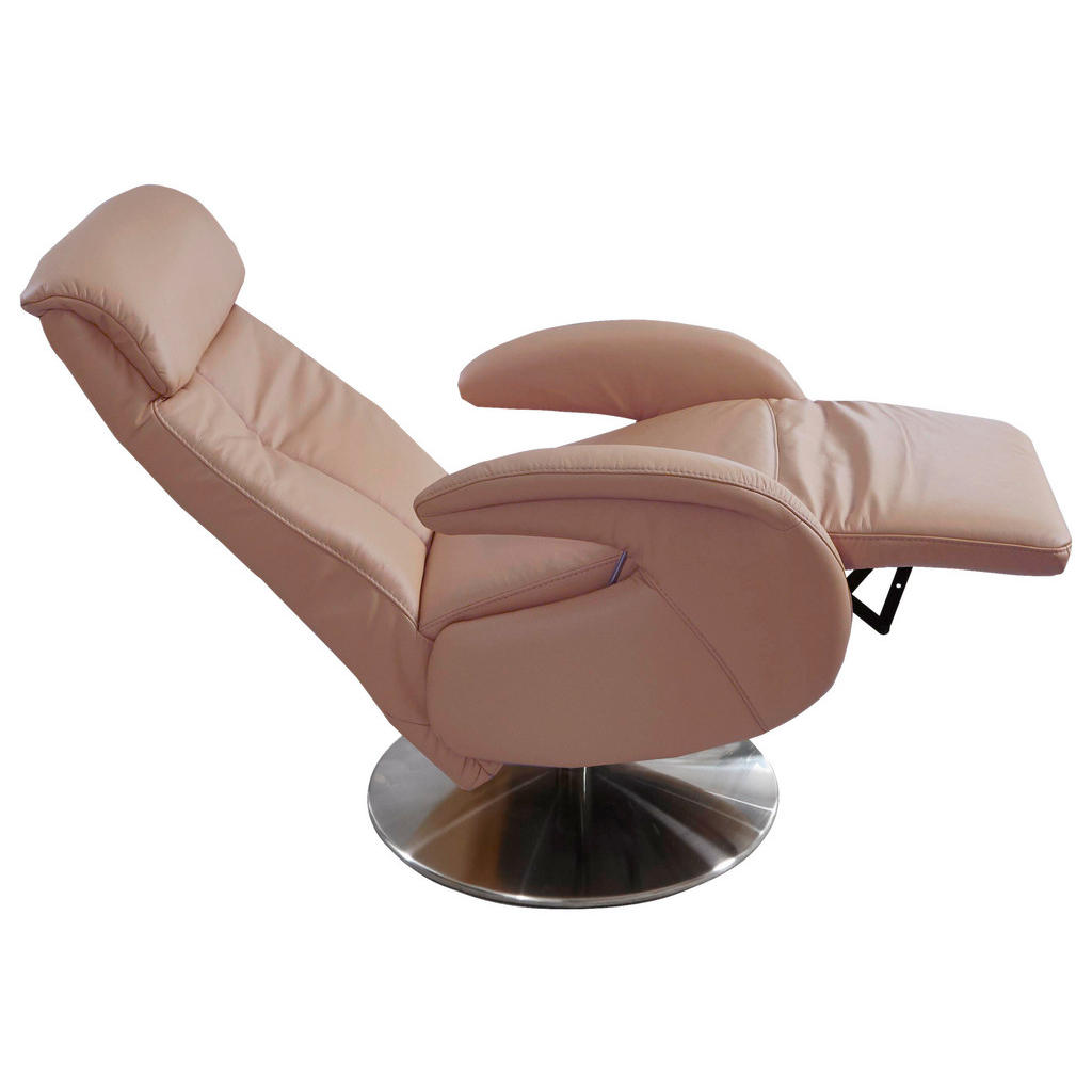 Thumbnail - Cantus Relaxsessel, Cappuccino, Leder, Echtleder, Color-Finish-Leder, 70x114x80 cm, Goldenes M, Fußauswahl, Lederauswahl...
