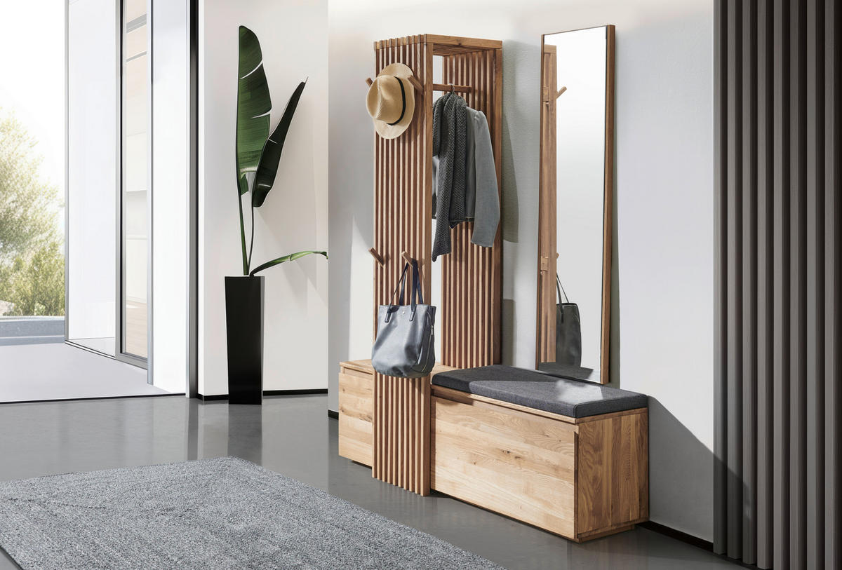 ELŐSZOBAFAL - tölgyfa színű, Natur, Üveg/textil (157/195/51cm) - Linea Natura
