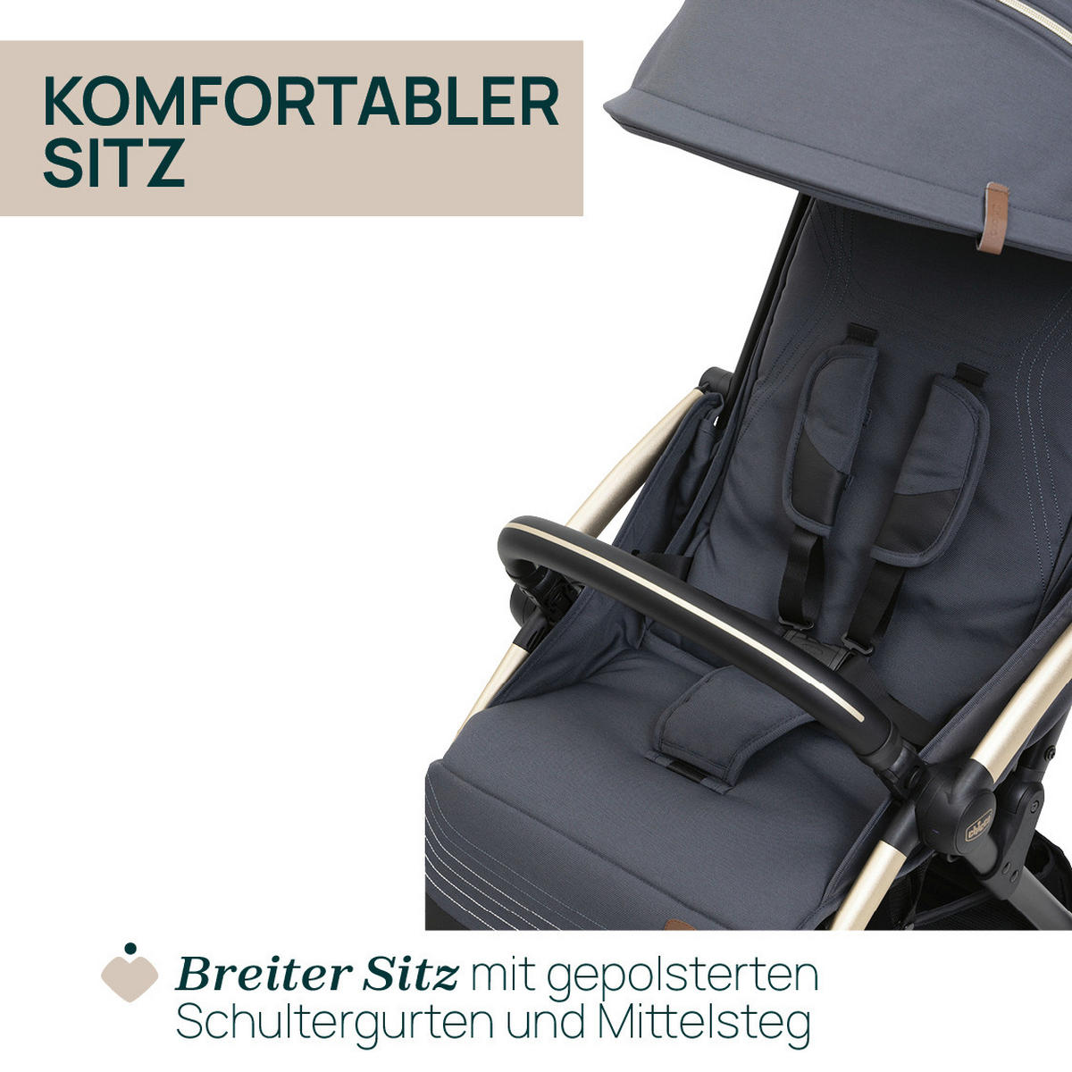 BUGGY GOODY XPLUS  - Dunkelgrau, Basics, Textil/Metall (47/86/106cm) - Chicco