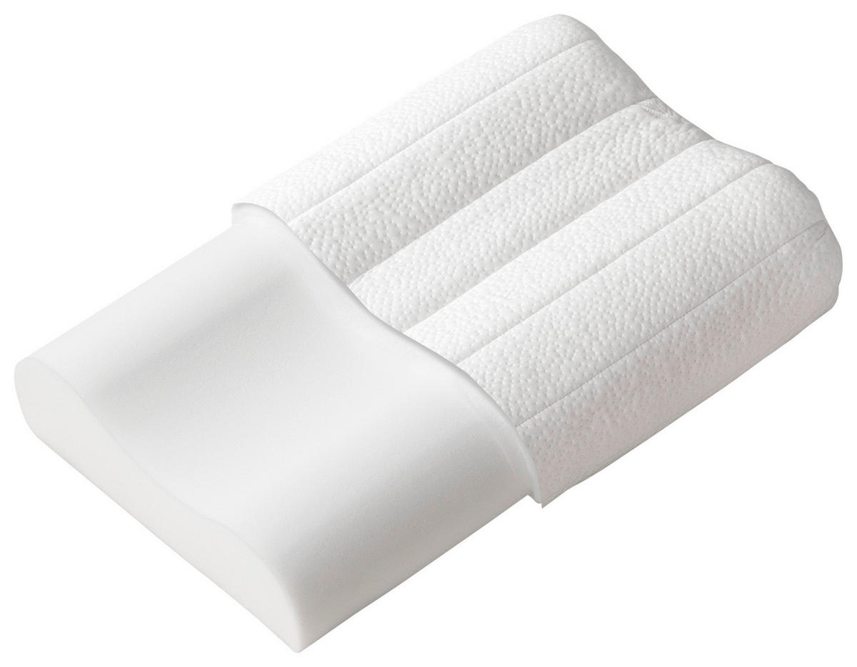 OPORNÝ ŠIJOVÝ VANKÚŠ 40/65 cm  - biela, Basics, textil (40/65cm) - Sembella