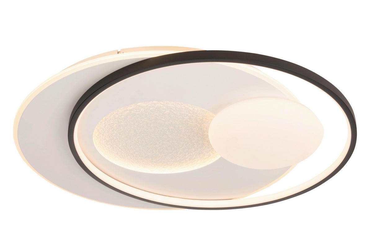 LED-DECKENLEUCHTE Laredo 58/50/10,5 cm  - Schwarz/Weiß, Basics, Kunststoff/Metall (58/50/10,5cm) - Novel