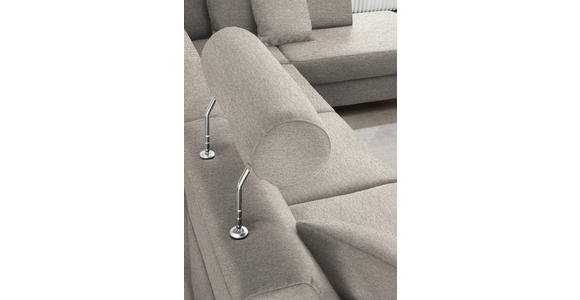 WOHNLANDSCHAFT  in Webstoff Beige  - Beige/Schwarz, Design, Holz/Textil (165/296/198cm) - Xora