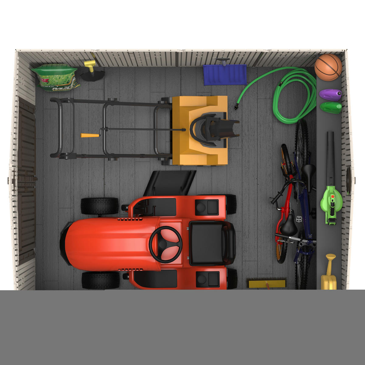 GERÄTEHAUS 305/244/244 cm  - Dunkelgrau, Basics, Kunststoff (305/244/244cm)