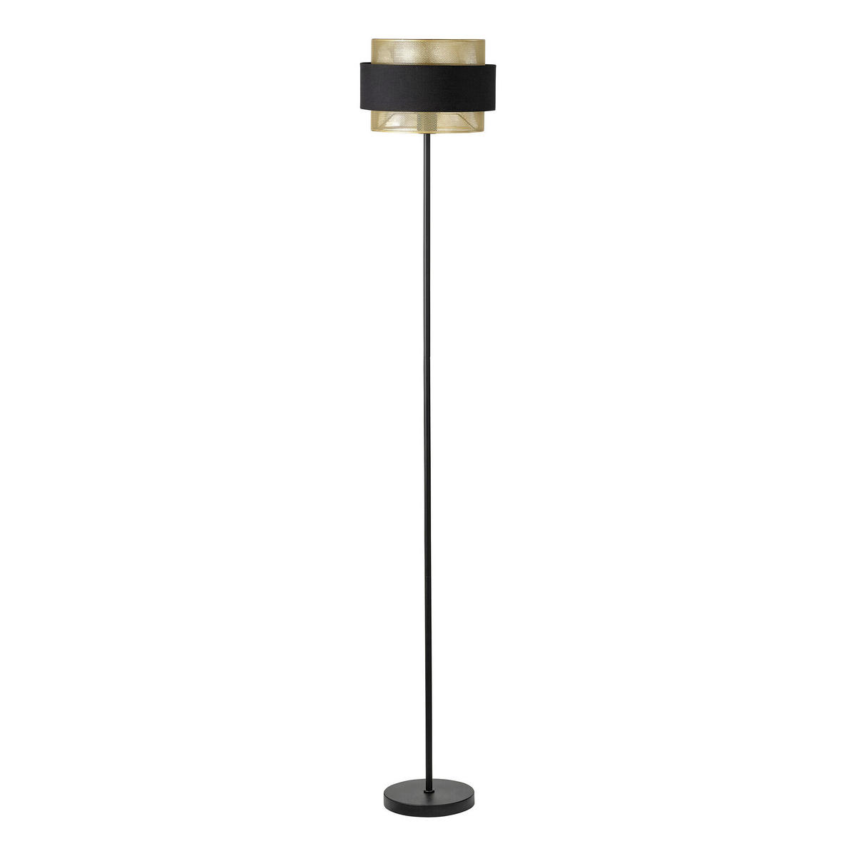STEHLEUCHTE 30/175 cm   - Goldfarben/Schwarz, KONVENTIONELL, Textil/Metall (30/175cm) - Osram