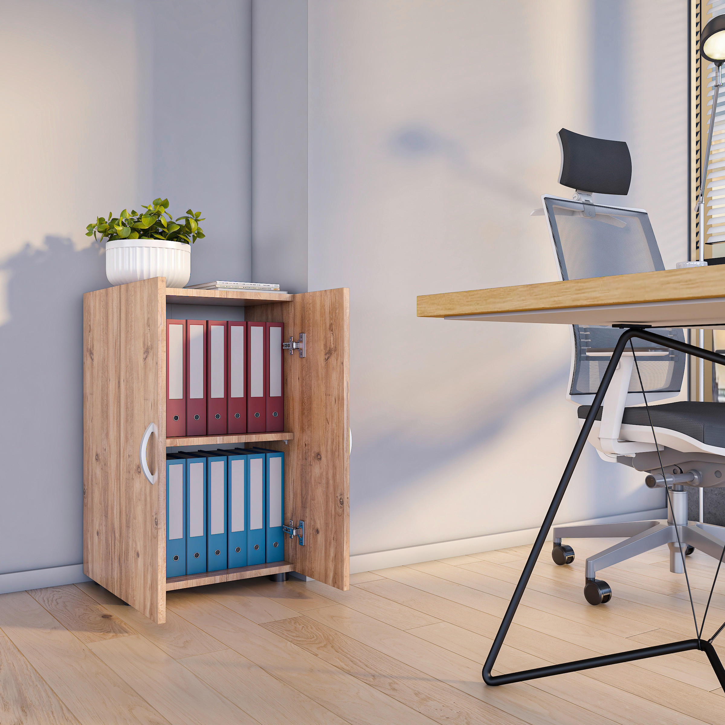 AKTENSCHRANK 49/74/34 cm - Honigeiche, Modern, Holzwerkstoff (49/74/34cm) - MID.YOU