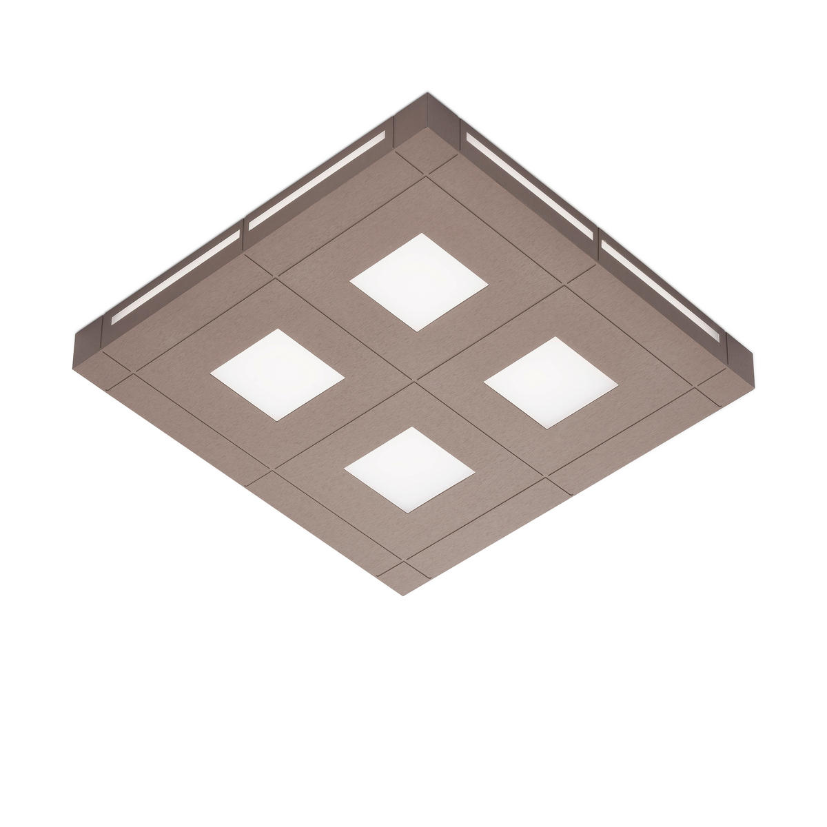 LED-DECKENLEUCHTE Aera 40/5/40 cm  - Weiß/Bronzefarben, Design, Kunststoff/Metall (40/5/40cm) - Grossmann