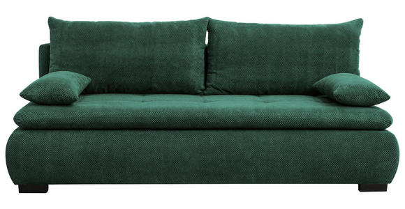 SCHLAFSOFA Diana in Webstoff, Plüsch Dunkelgrün  - Dunkelgrün/Schwarz, KONVENTIONELL, Textil (203/72-96/98cm) - Novel