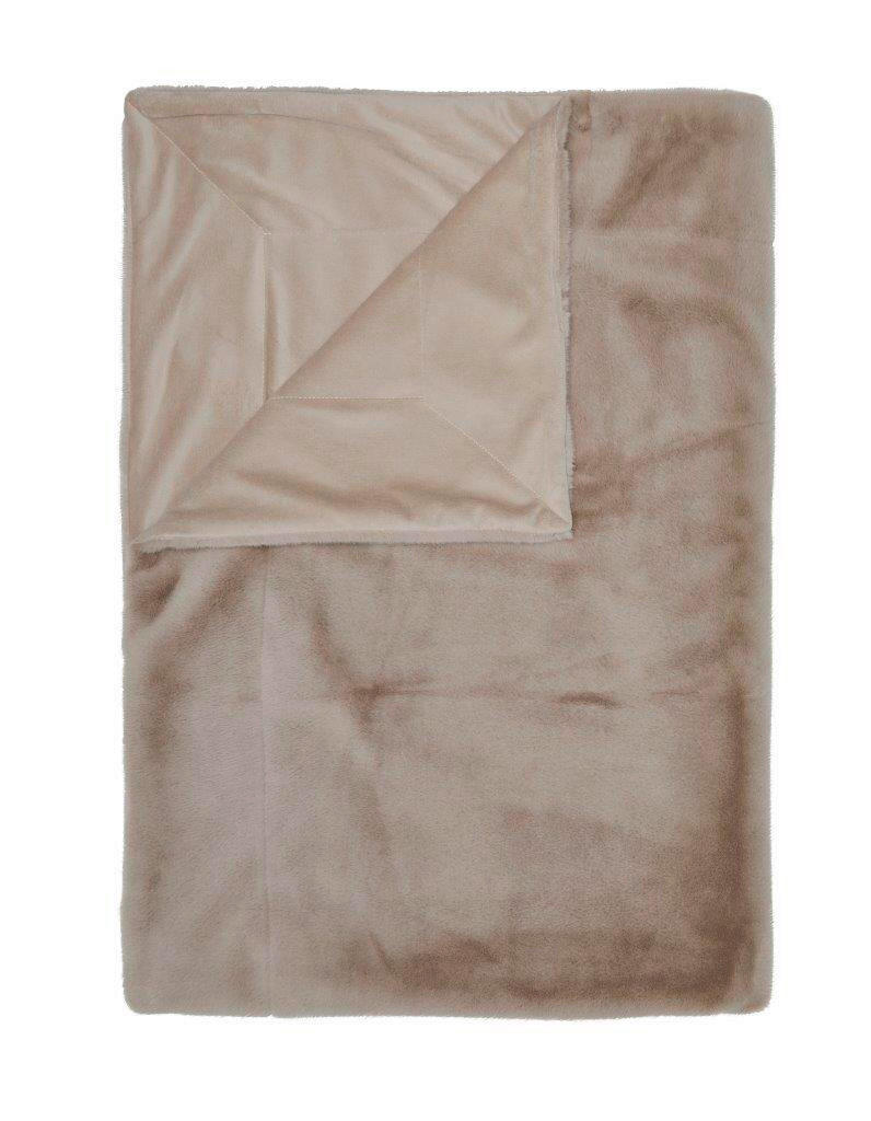 FELLDECKE 150/200 cm  - Taupe, KONVENTIONELL, Textil/Fell (150/200cm) - Essenza